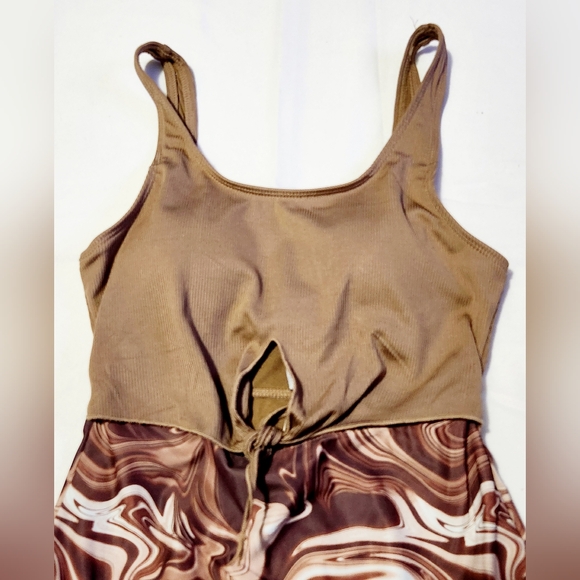 Refuge Size Small Women's One Piece Animal Print Cut Out High Waist - Picture 3 of 9